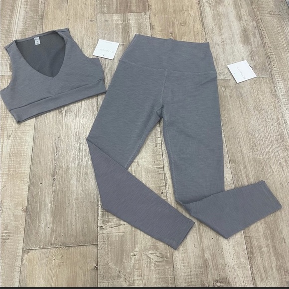 Beyond Yoga Pants - BEYONG YOGA HEATHER RIBBED SET MEDIUM